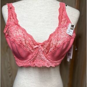 CARRIE AMBER INTIMATES 2PK Full Figure Underwire Soft Cup Coral & Blk BraSz40C